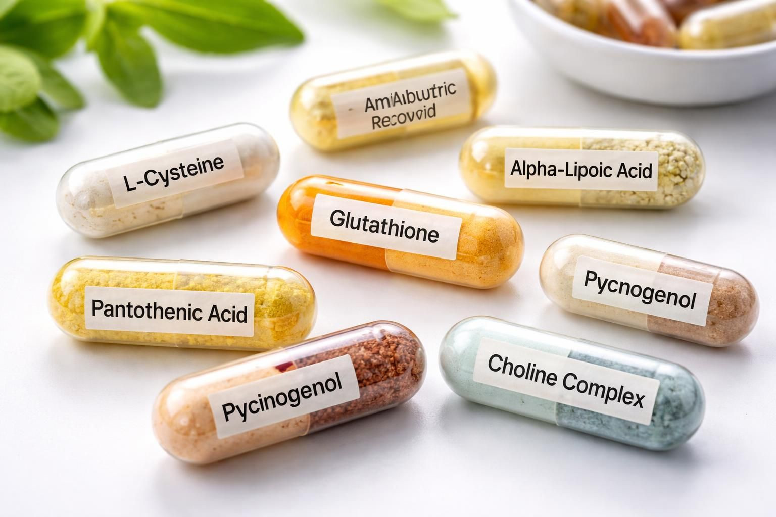Alcoholism
Free-form amino acid, L-cysteine Assist with withdrawal moments for brain and liver function.
Gamma aminobutyric acid Helps the body calm and prevent anxiety and stress.
Glutathione Protects cells of the liver and can reduce craving for alcohol.
Pantothenic acid Manages the levels of body alcohol detoxification and needed to counteract stress.
Alpha-lipoic acid Helps protecting the liver and pancreas from alcohol damage.
Pycnogenol or grape seed extract Its a powerful antioxidant.
Choline complex Effective combination to help reduce a fatty liver.